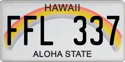 HI license plate FFL337