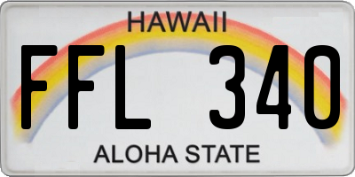 HI license plate FFL340