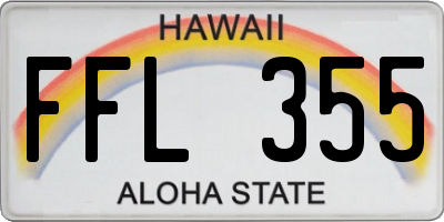 HI license plate FFL355
