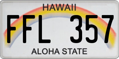 HI license plate FFL357