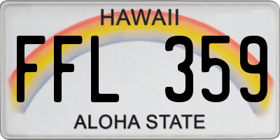 HI license plate FFL359