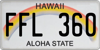 HI license plate FFL360