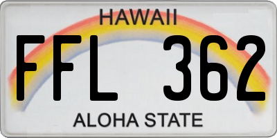 HI license plate FFL362