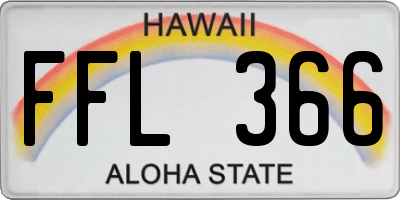 HI license plate FFL366