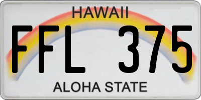 HI license plate FFL375