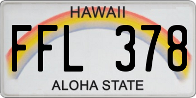 HI license plate FFL378