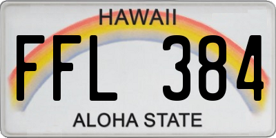 HI license plate FFL384