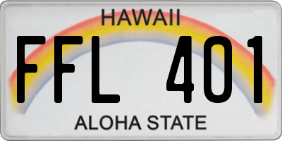 HI license plate FFL401