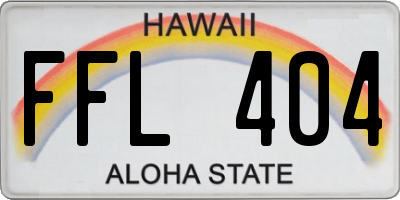 HI license plate FFL404