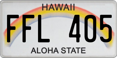 HI license plate FFL405