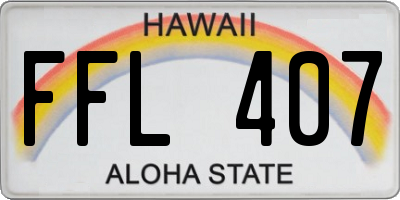 HI license plate FFL407