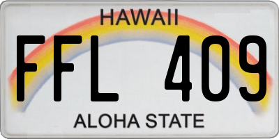 HI license plate FFL409