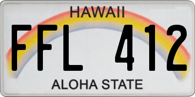 HI license plate FFL412