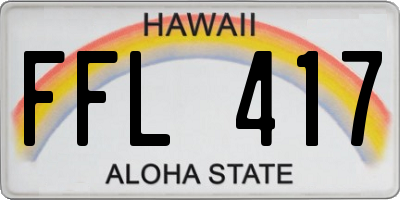 HI license plate FFL417