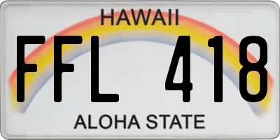HI license plate FFL418