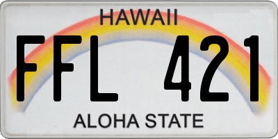 HI license plate FFL421