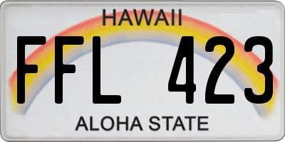 HI license plate FFL423