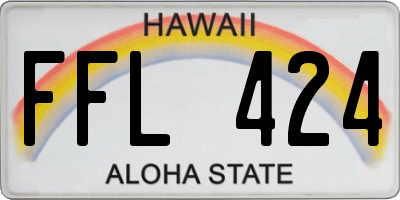 HI license plate FFL424
