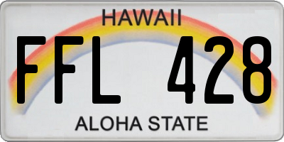 HI license plate FFL428