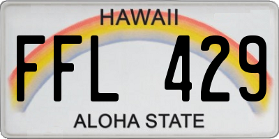 HI license plate FFL429