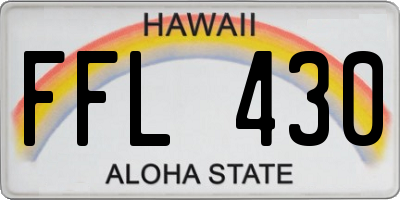 HI license plate FFL430