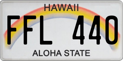 HI license plate FFL440