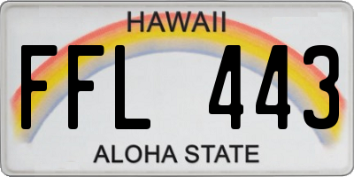 HI license plate FFL443
