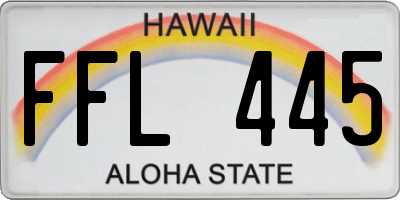 HI license plate FFL445