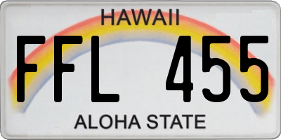 HI license plate FFL455