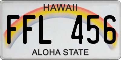 HI license plate FFL456