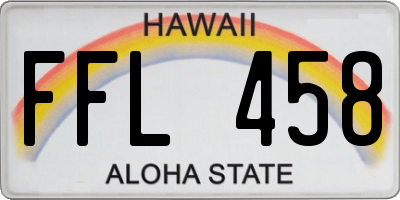 HI license plate FFL458