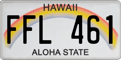 HI license plate FFL461