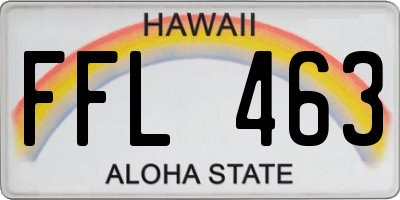 HI license plate FFL463