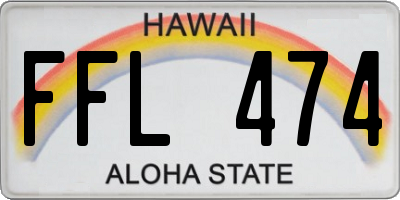 HI license plate FFL474