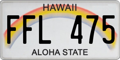 HI license plate FFL475