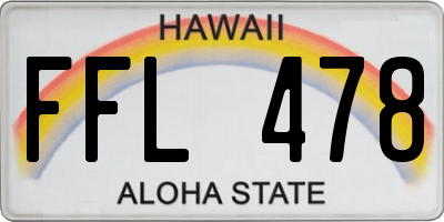 HI license plate FFL478
