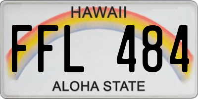 HI license plate FFL484