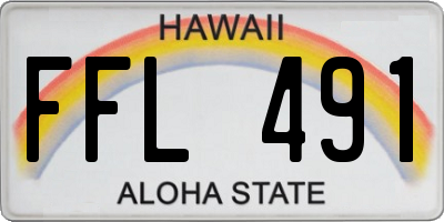 HI license plate FFL491