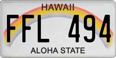 HI license plate FFL494