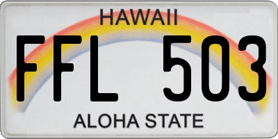 HI license plate FFL503
