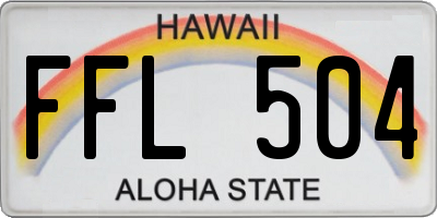 HI license plate FFL504