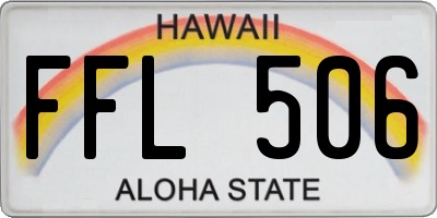 HI license plate FFL506