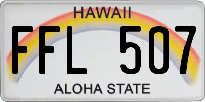 HI license plate FFL507