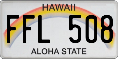 HI license plate FFL508