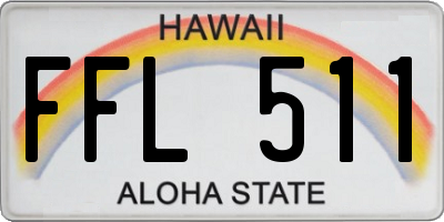 HI license plate FFL511