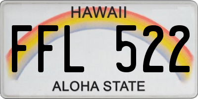 HI license plate FFL522