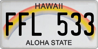 HI license plate FFL533