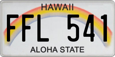 HI license plate FFL541