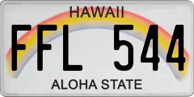 HI license plate FFL544