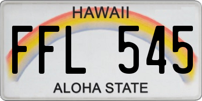 HI license plate FFL545